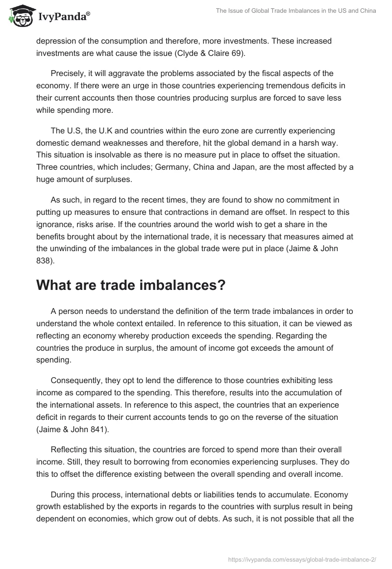 The Issue of Global Trade Imbalances in the US and China. Page 5