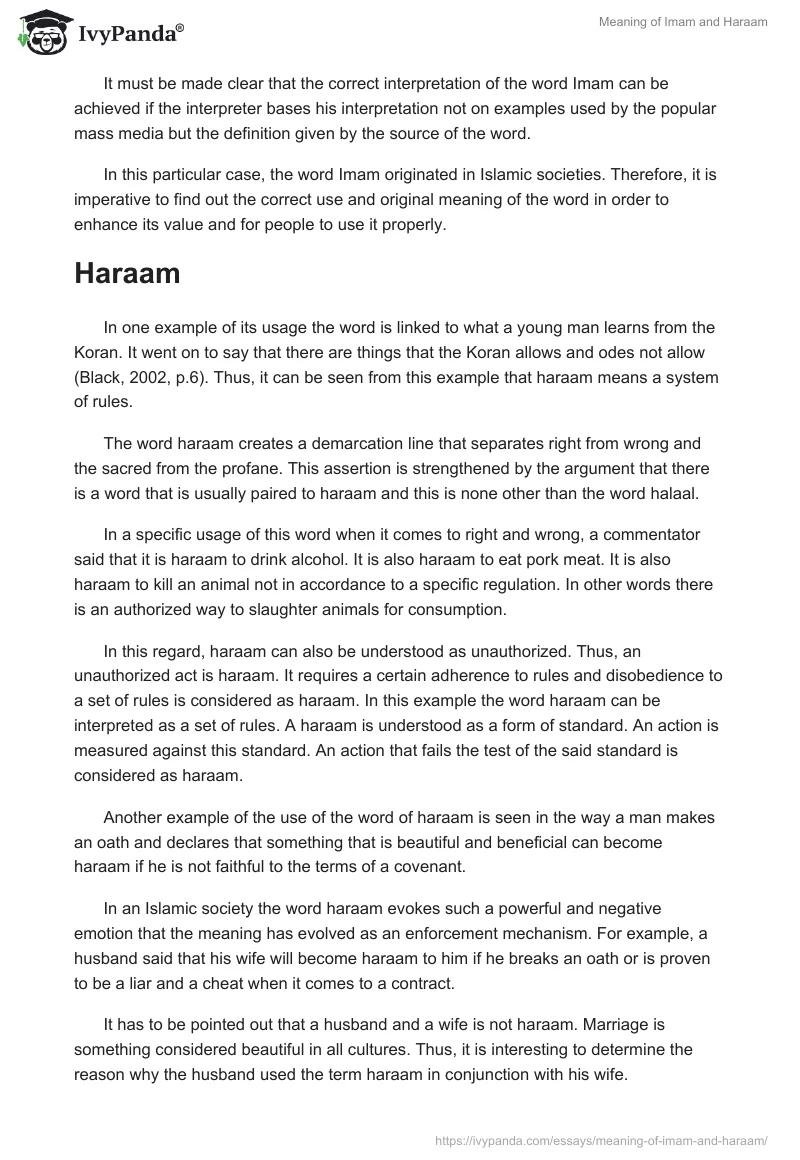 Meaning of Imam and Haraam. Page 4