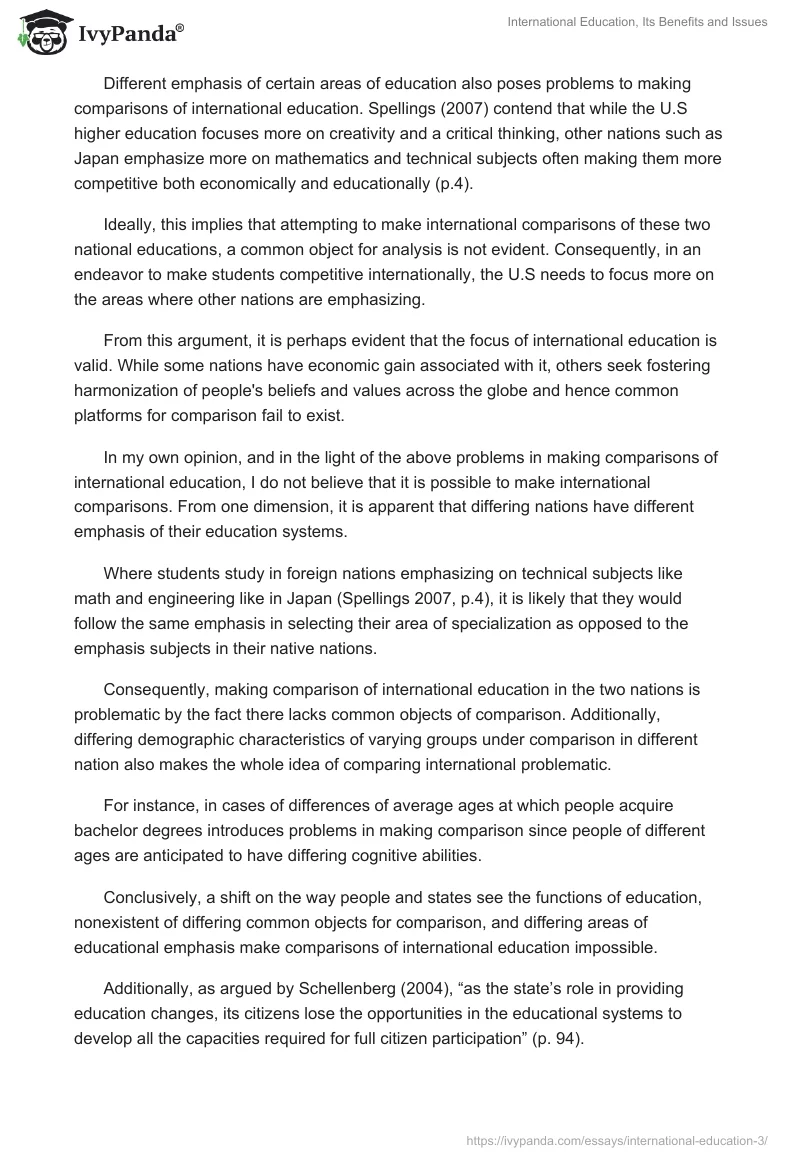 International Education, Its Benefits and Issues. Page 4