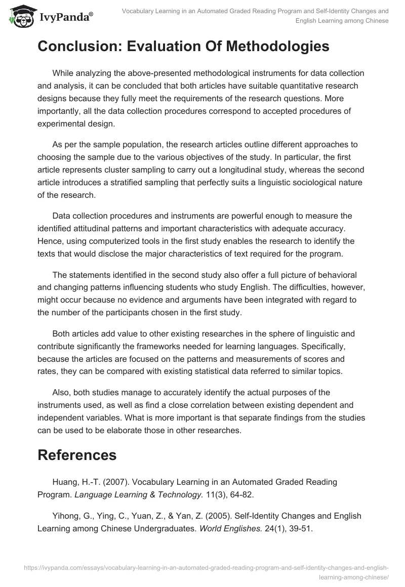 Vocabulary Learning in an Automated Graded Reading Program and Self-Identity Changes and English Learning among Chinese. Page 5