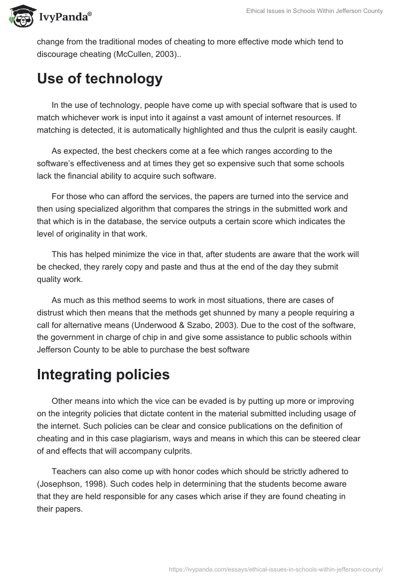 Ethical Issues in Schools Within Jefferson County. Page 4