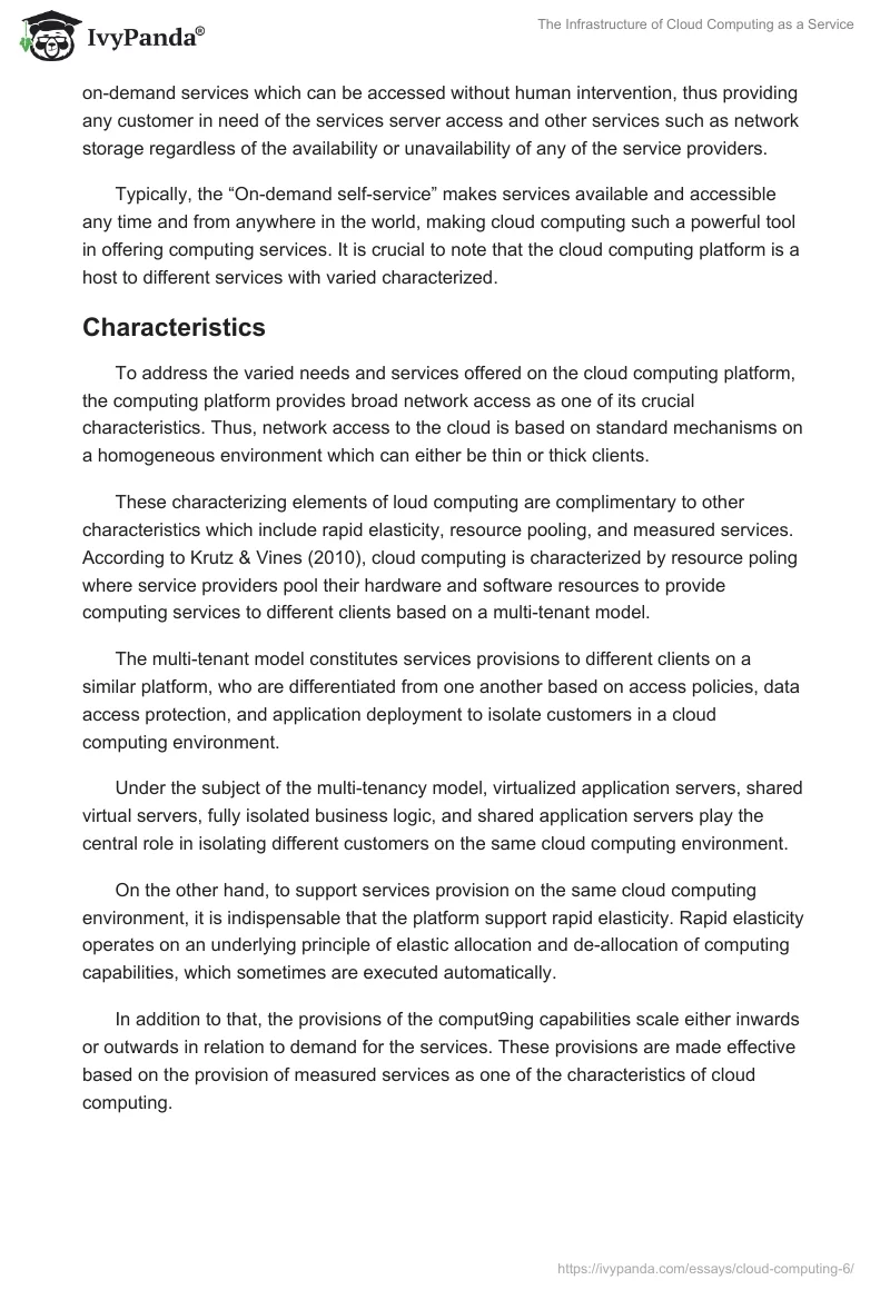 The Infrastructure of Cloud Computing as a Service. Page 3