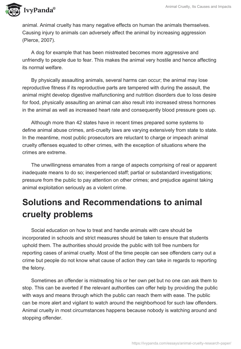 Animal Cruelty, Its Causes and Impacts. Page 5