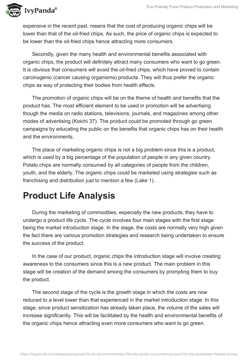 Eco-Friendly Food Product Production and Marketing. Page 3