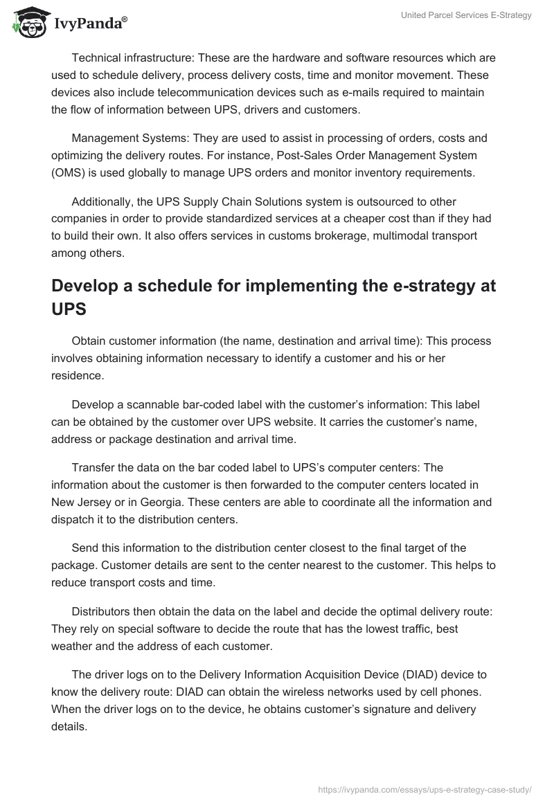 United Parcel Services (UPS) Competitive Advantage. Page 5