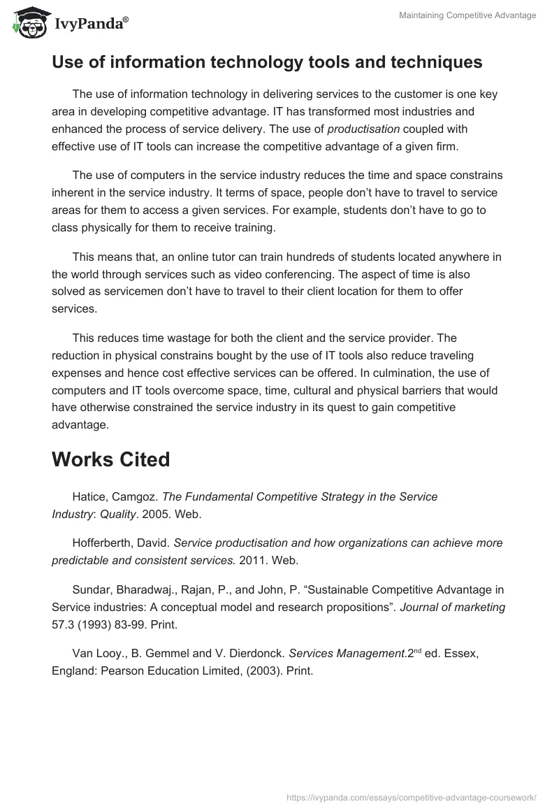 Maintaining Competitive Advantage. Page 4