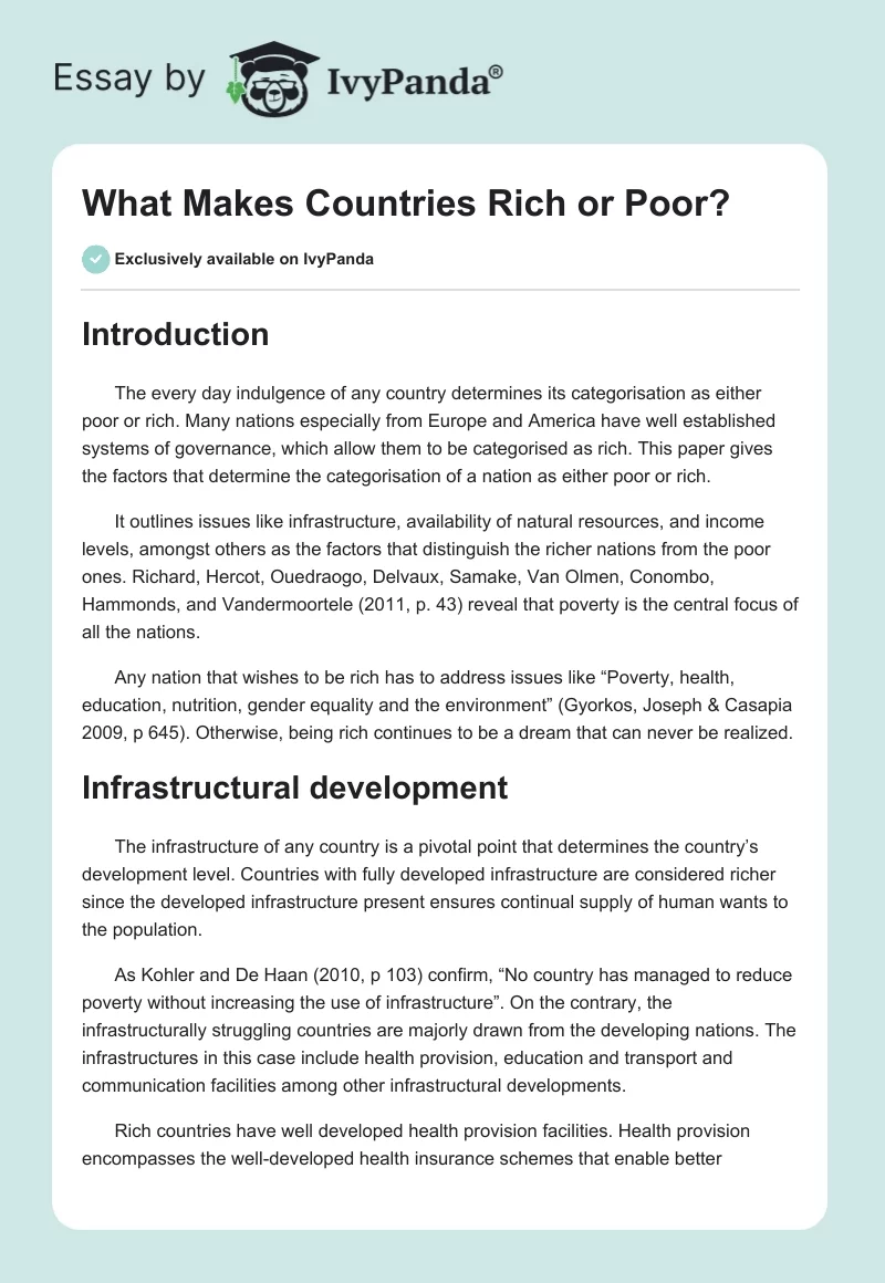 What Makes Countries Rich or Poor?. Page 1