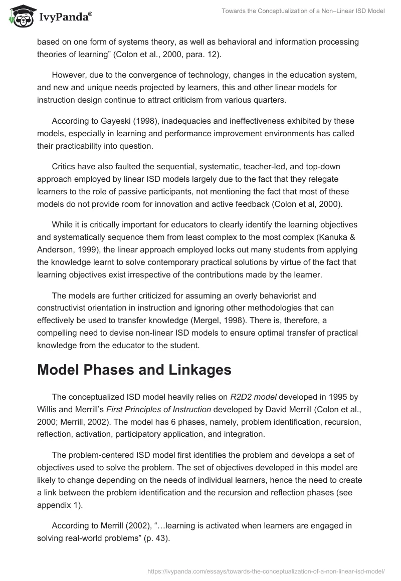 Towards the Conceptualization of a Non–Linear ISD Model. Page 2
