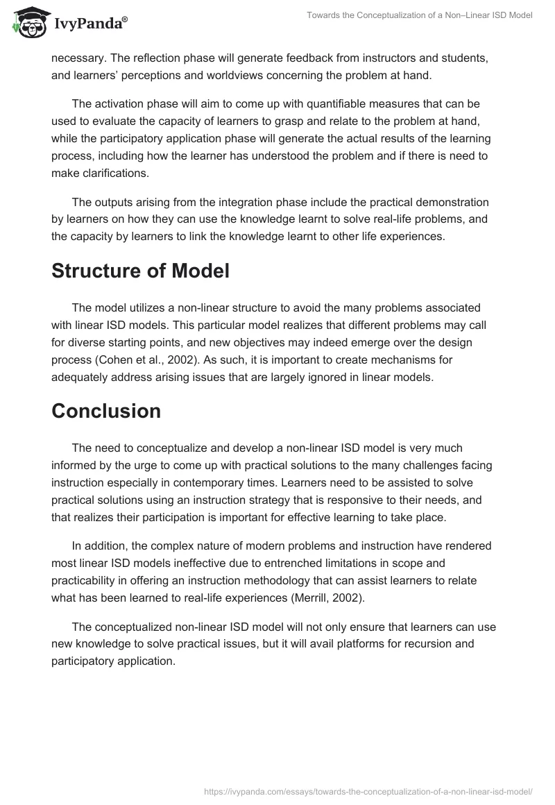 Towards the Conceptualization of a Non–Linear ISD Model. Page 4