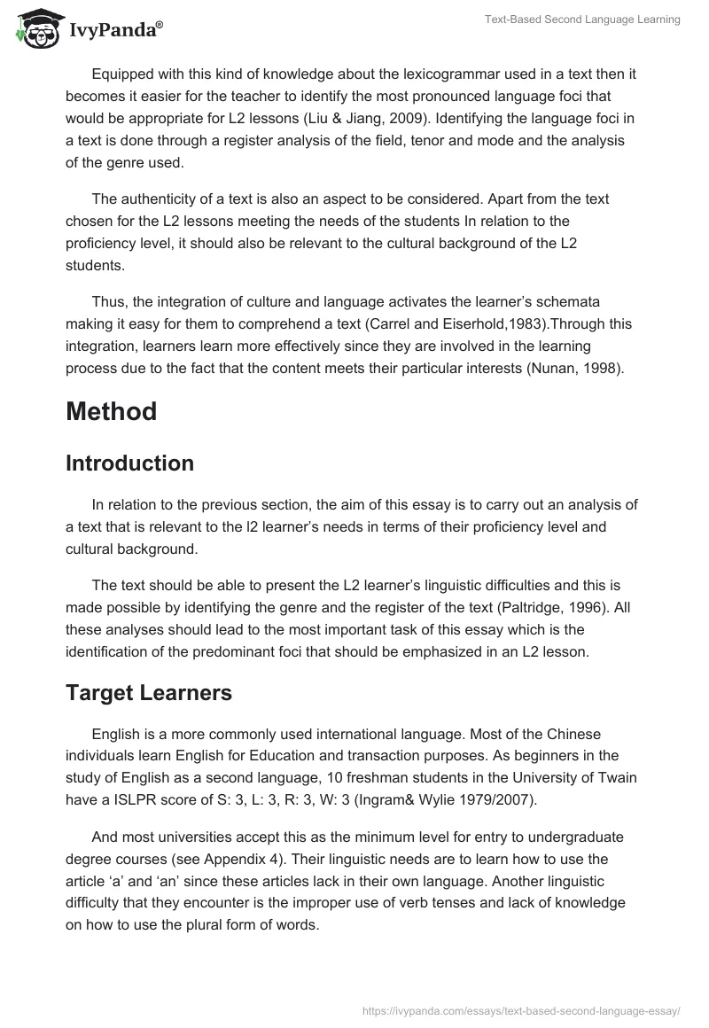 Text-Based Second Language Learning. Page 2