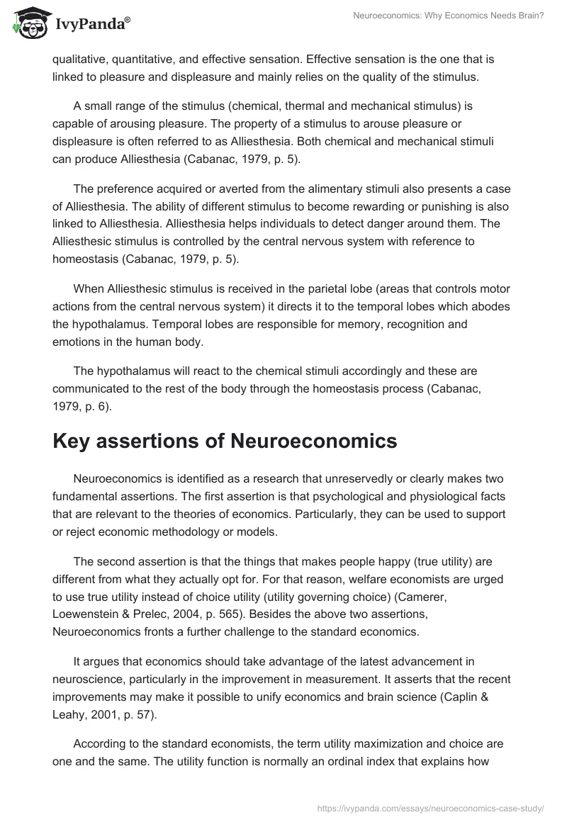 Neuroeconomics: Why Economics Needs Brain?. Page 4