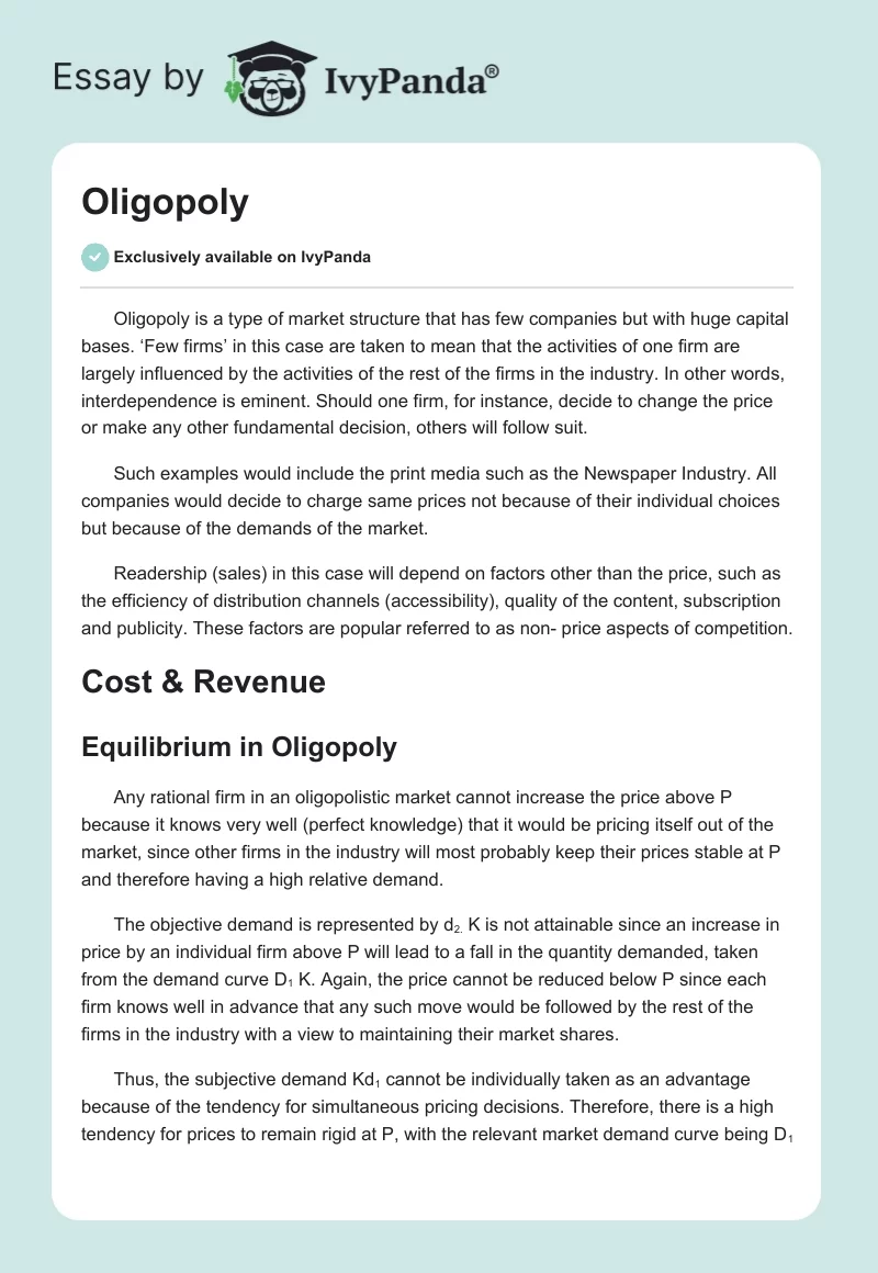 Oligopoly. Page 1