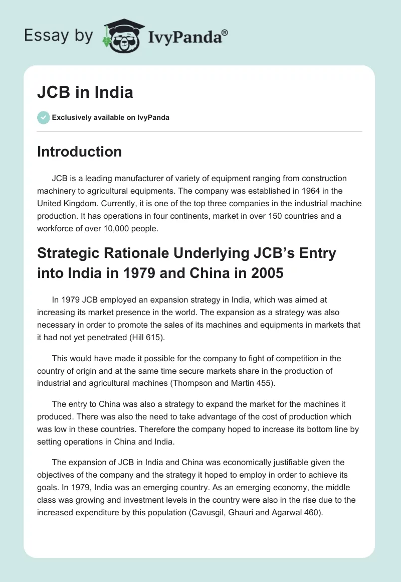 JCB in India. Page 1