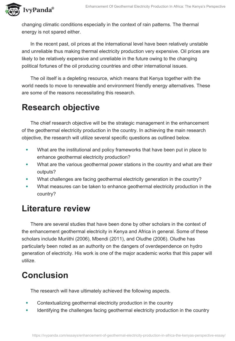 Enhancement Of Geothermal Electricity Production In Africa: The Kenya’s Perspective. Page 2