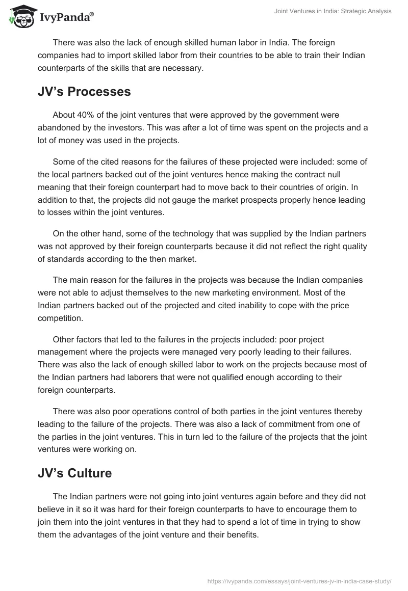 Joint Ventures in India: Strategic Analysis. Page 5