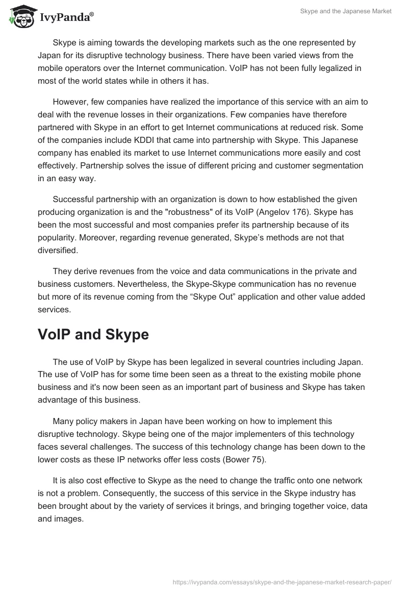 Skype and the Japanese Market. Page 2