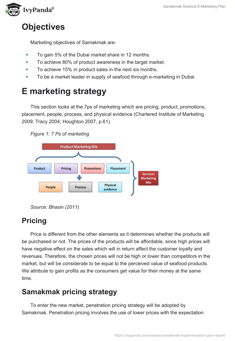 Samakmak Seafood E-Marketing Plan. Page 3