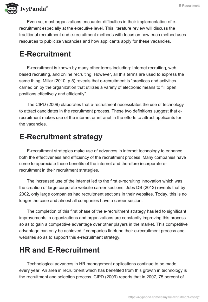 E-Recruitment. Page 2