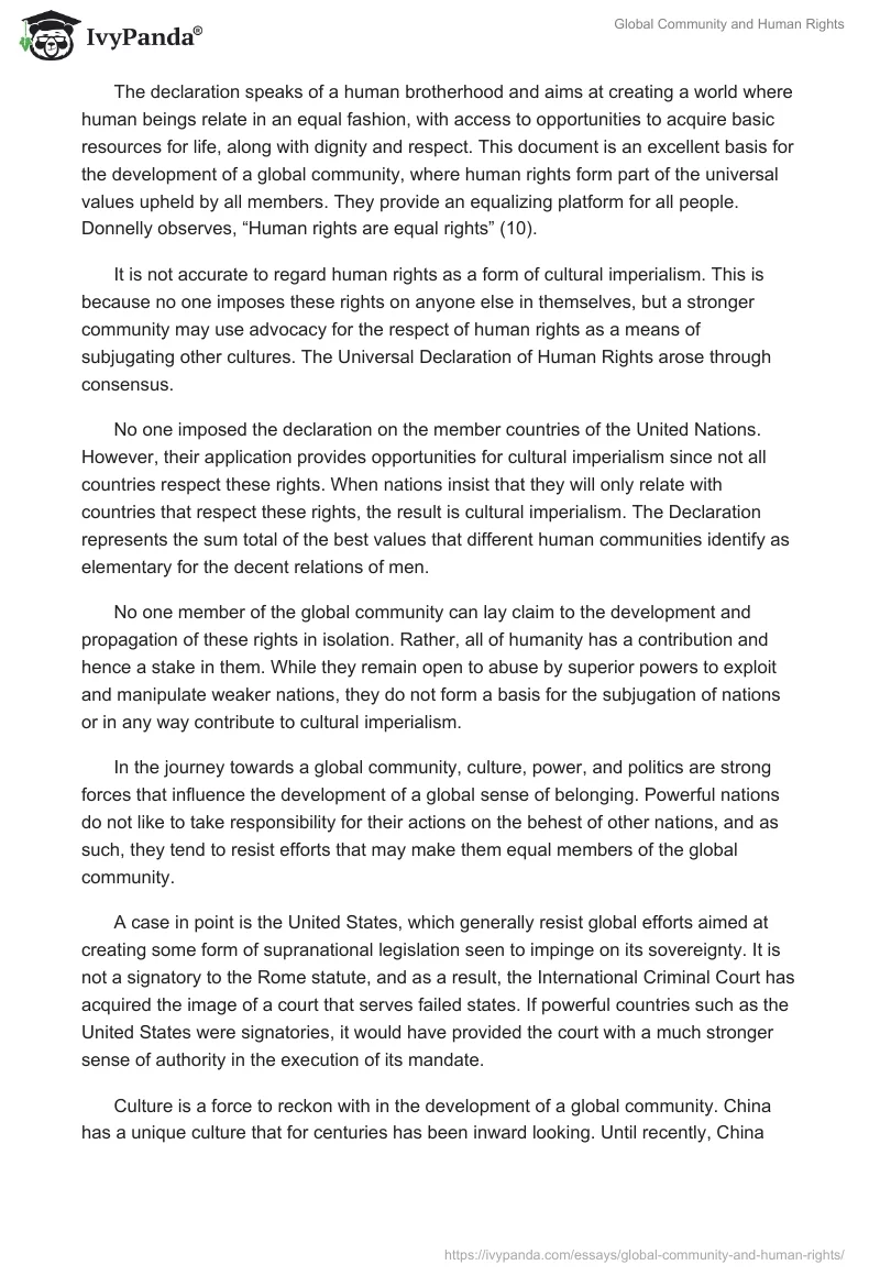 Global Community and Human Rights. Page 2