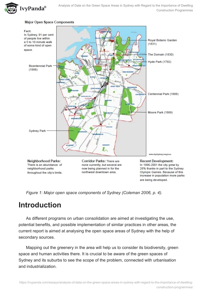 Analysis of Data on the Green Space Areas in Sydney With Regard to the Importance of Dwelling Construction Programmes. Page 2