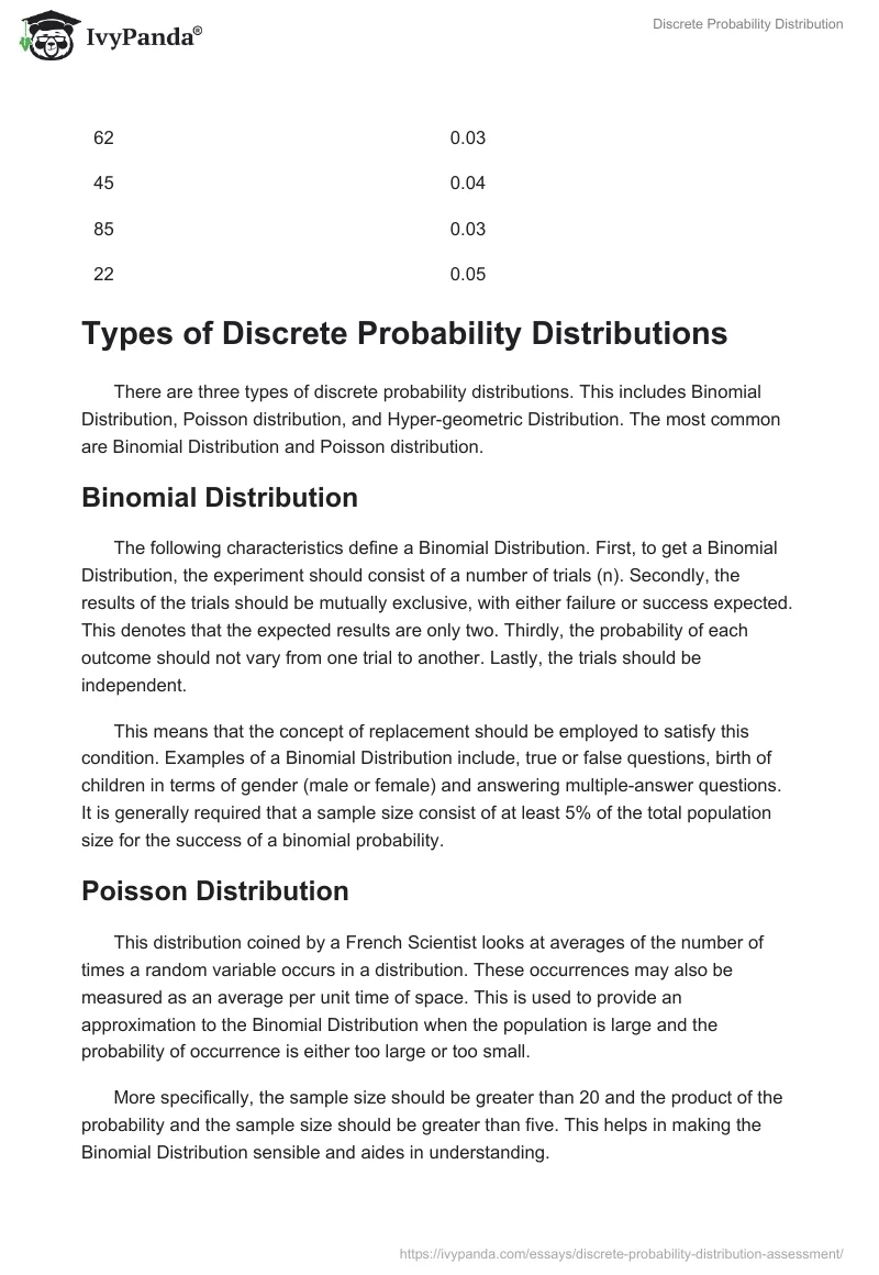 Discrete Probability Distribution. Page 2