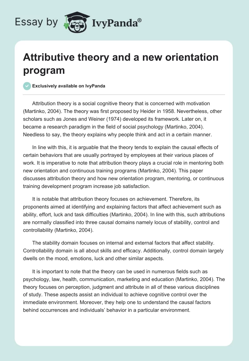 Attributive theory and a new orientation program. Page 1