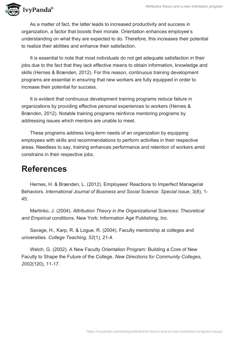 Attributive theory and a new orientation program. Page 3