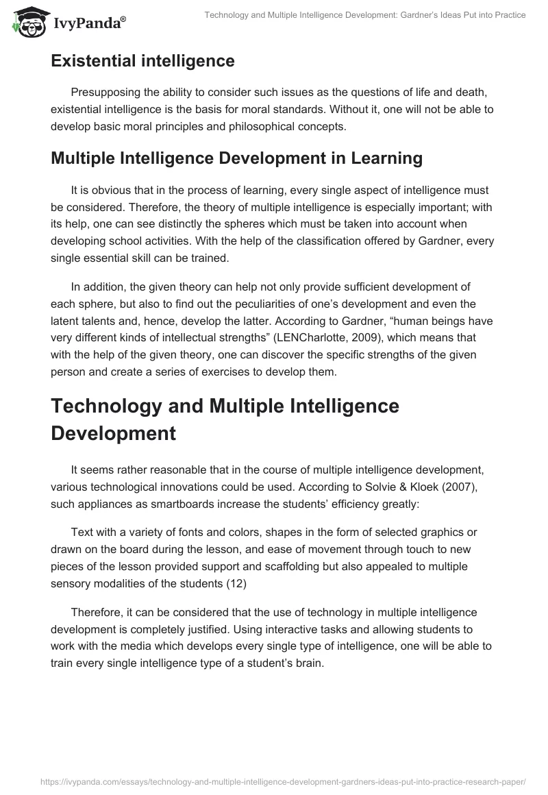 Technology and Multiple Intelligence Development: Gardner’s Ideas Put Into Practice. Page 3