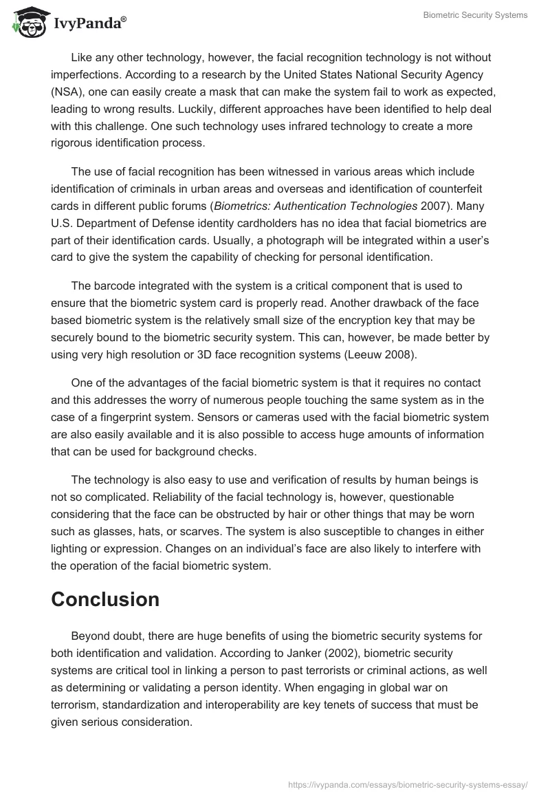 Biometric Security Systems. Page 5