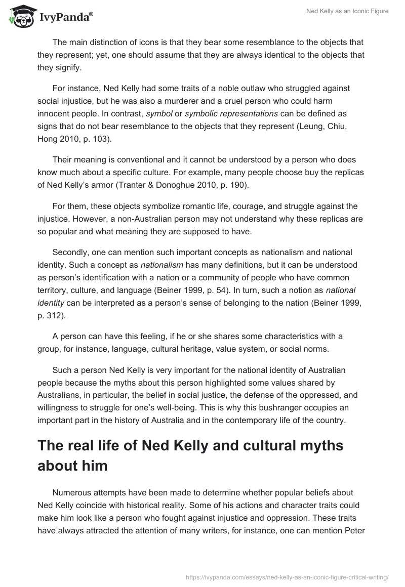 Ned Kelly as an Iconic Figure. Page 2