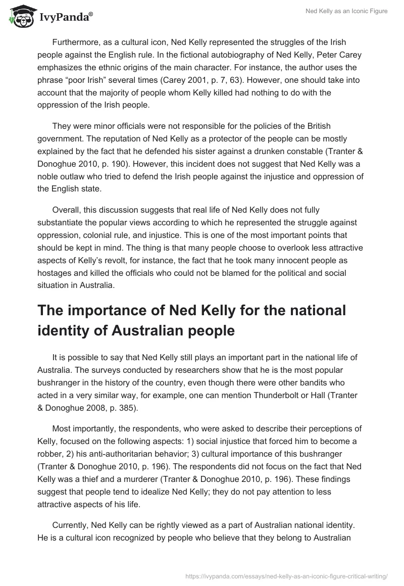 Ned Kelly as an Iconic Figure. Page 4