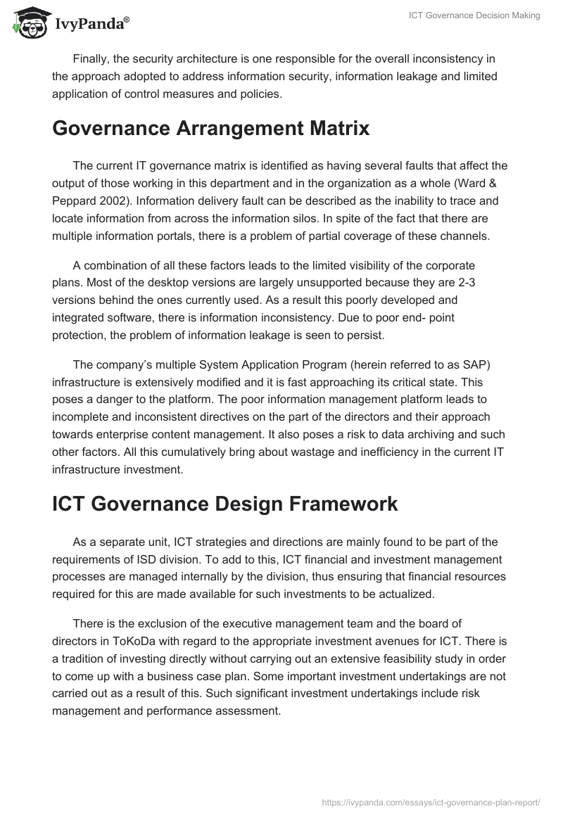 ICT Governance Decision Making. Page 2
