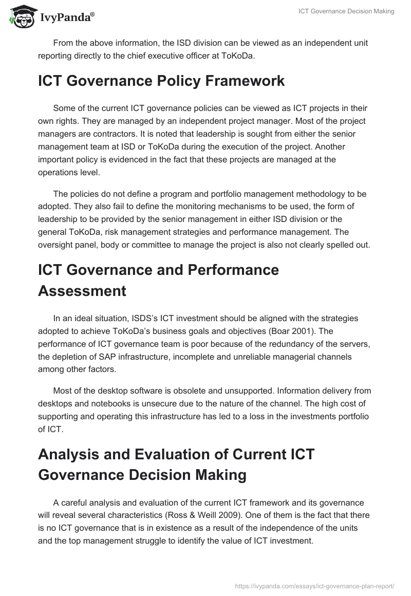 ICT Governance Decision Making. Page 3