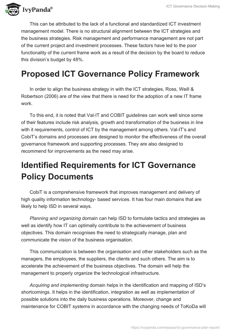 ICT Governance Decision Making. Page 4