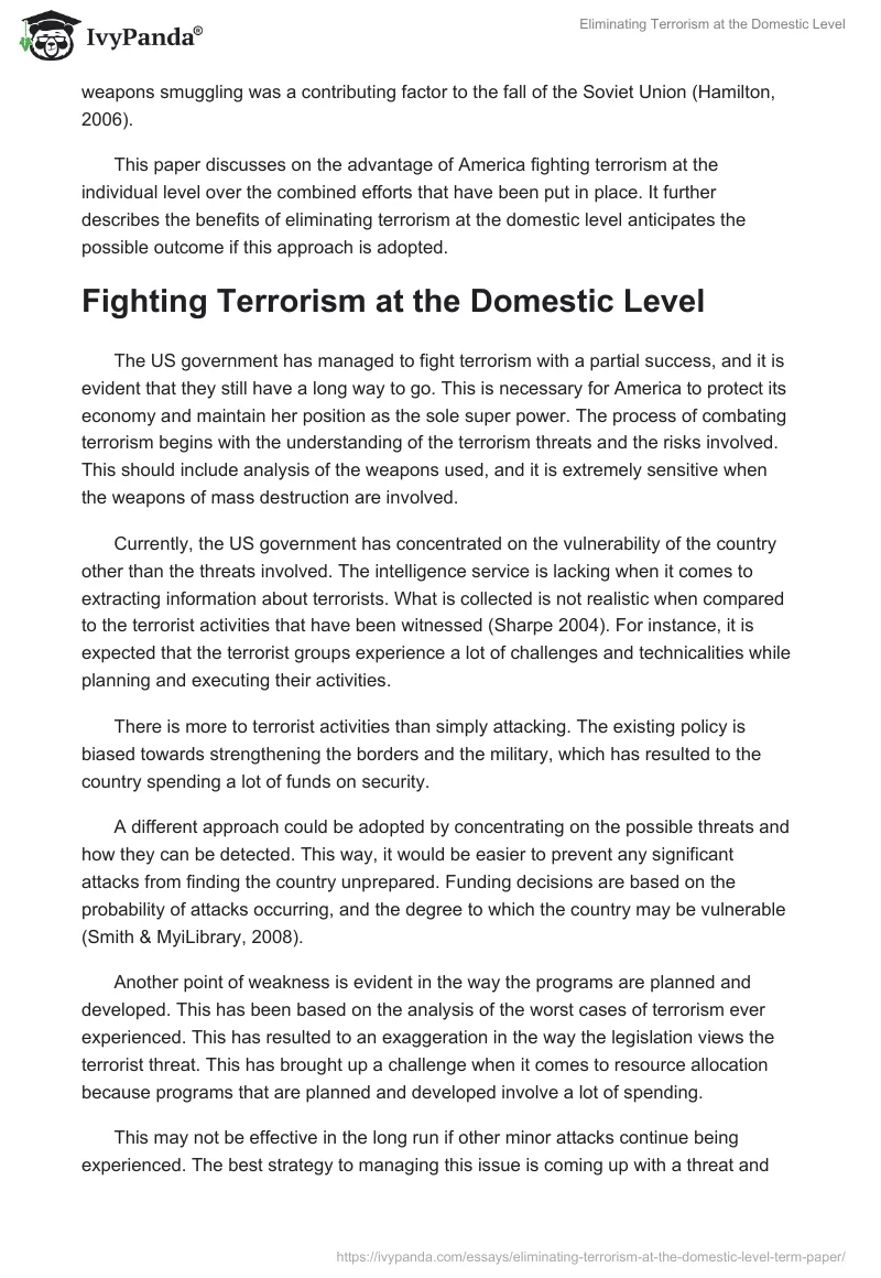 Eliminating Terrorism at the Domestic Level. Page 3