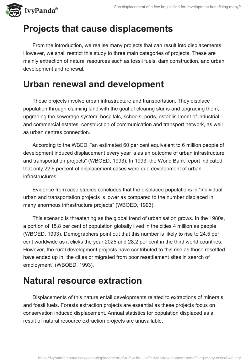 Can displacement of a few be justified for development benefitting many?. Page 4