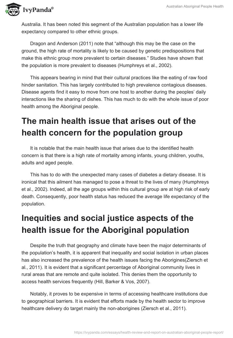 Australian Aboriginal People Health. Page 2