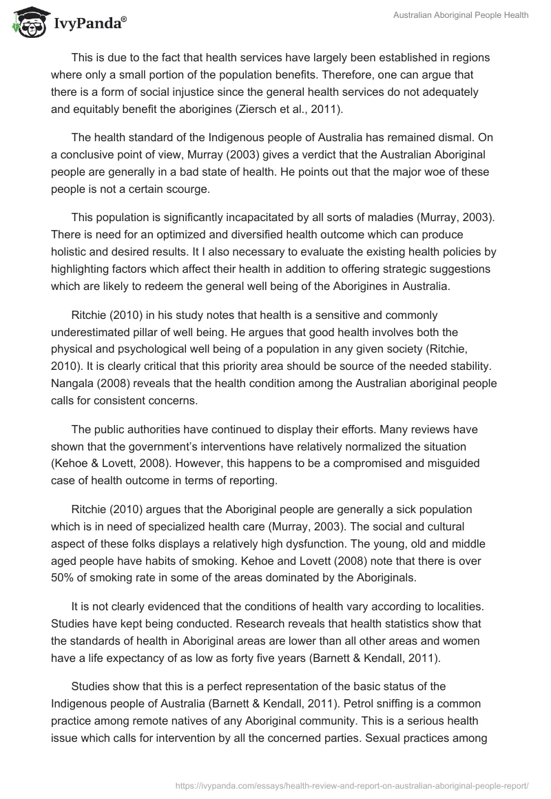 Australian Aboriginal People Health. Page 3