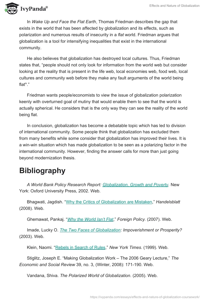 Effects and Nature of Globalization. Page 2