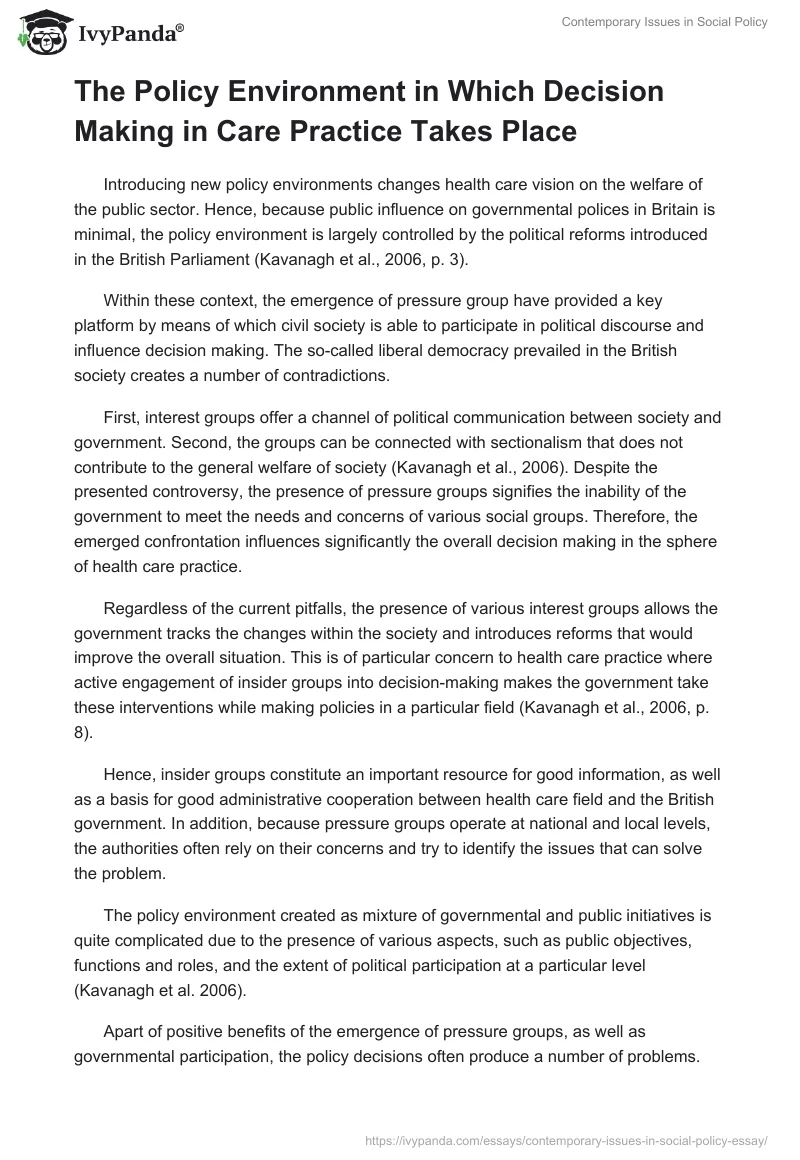 Contemporary Issues in Social Policy. Page 3