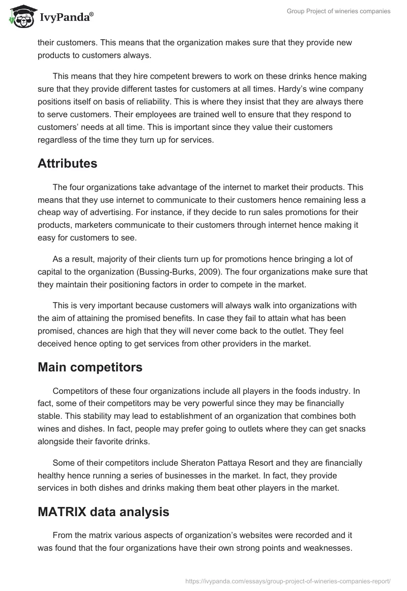Group Project of wineries companies. Page 4