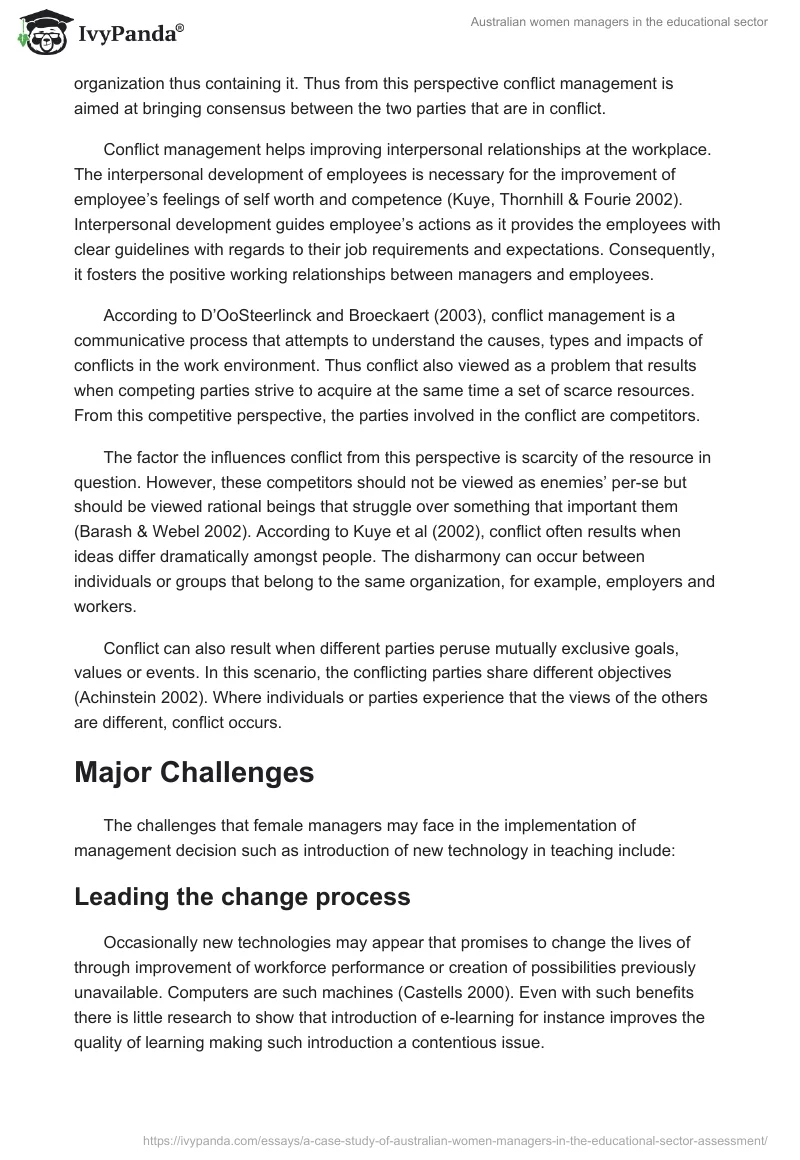 Australian women managers in the educational sector. Page 4