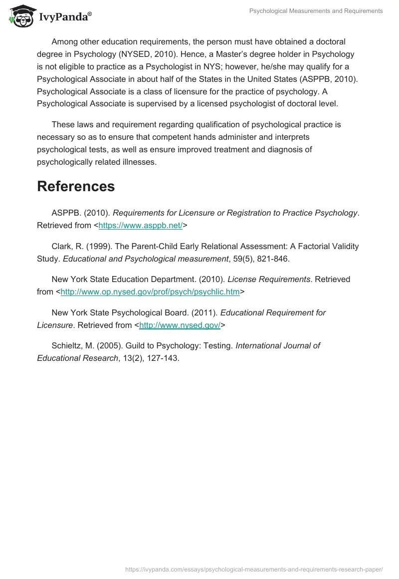 Psychological Measurements and Requirements. Page 3