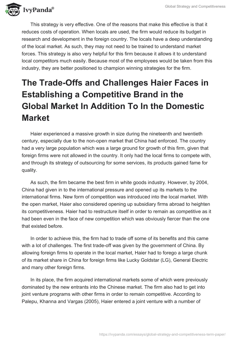 Global Strategy and Competitiveness. Page 2