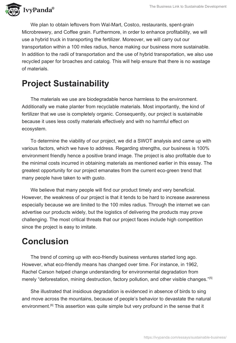 The Business Link to Sustainable Development. Page 3