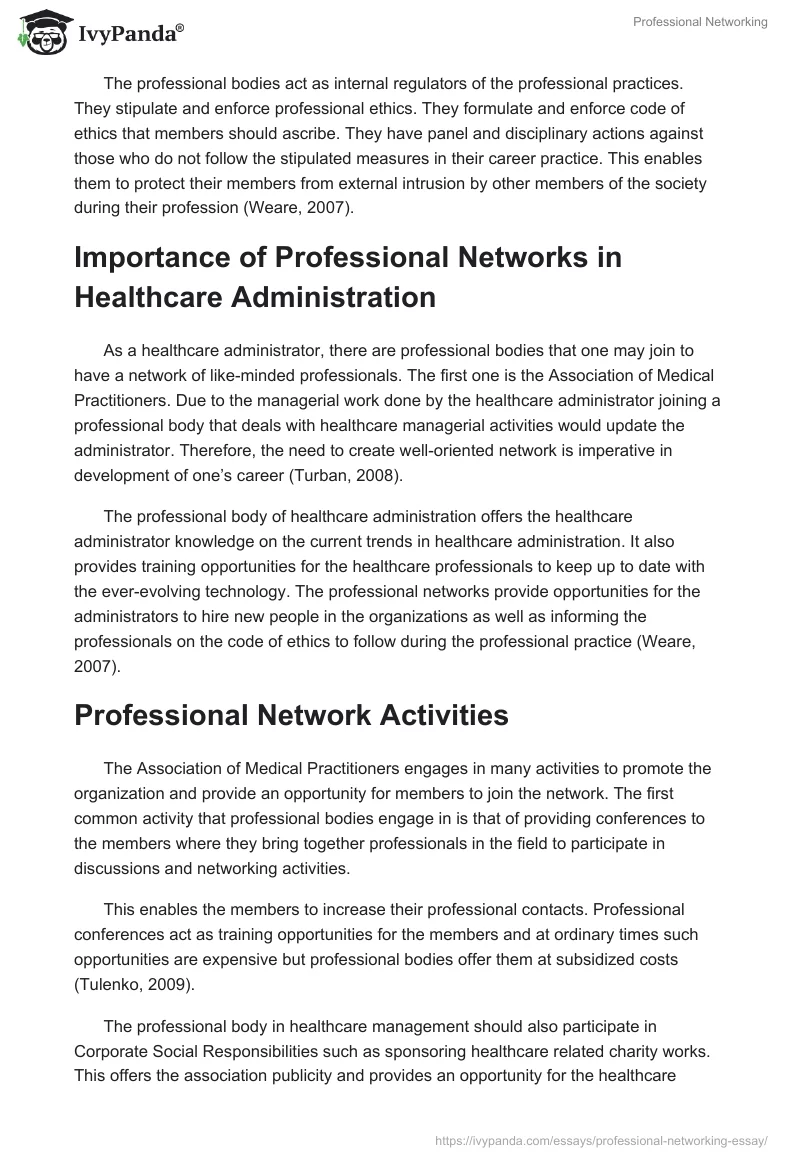 Professional Networking. Page 2