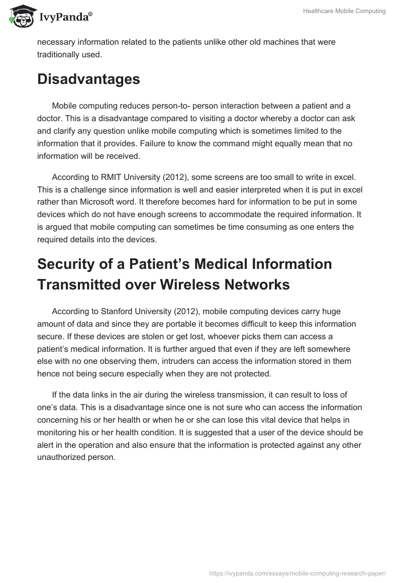 Healthcare Mobile Computing. Page 3