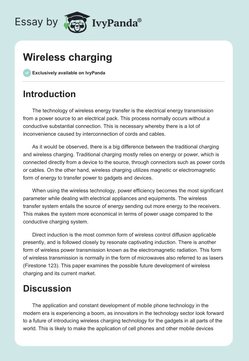 Wireless charging. Page 1