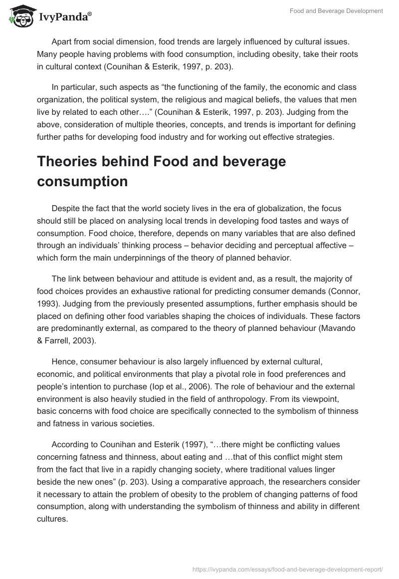 Food and Beverage Development. Page 4