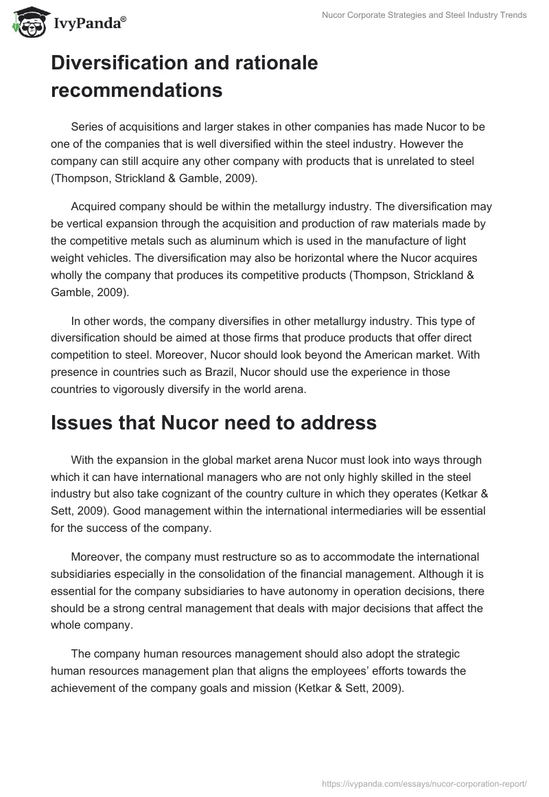 Nucor Corporate Strategies and Steel Industry Trends. Page 4